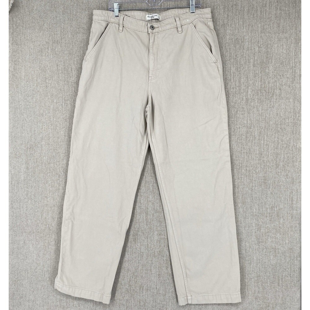 Abercrombie & Fitch The Loose High Rise Pants 16L Tan Khaki‎ Cotton Blend